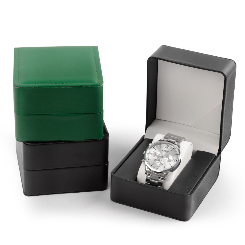 Picture of Lychee pattern business watch box advanced gift box Green watch box advanced watch packaging box Watch storage box
