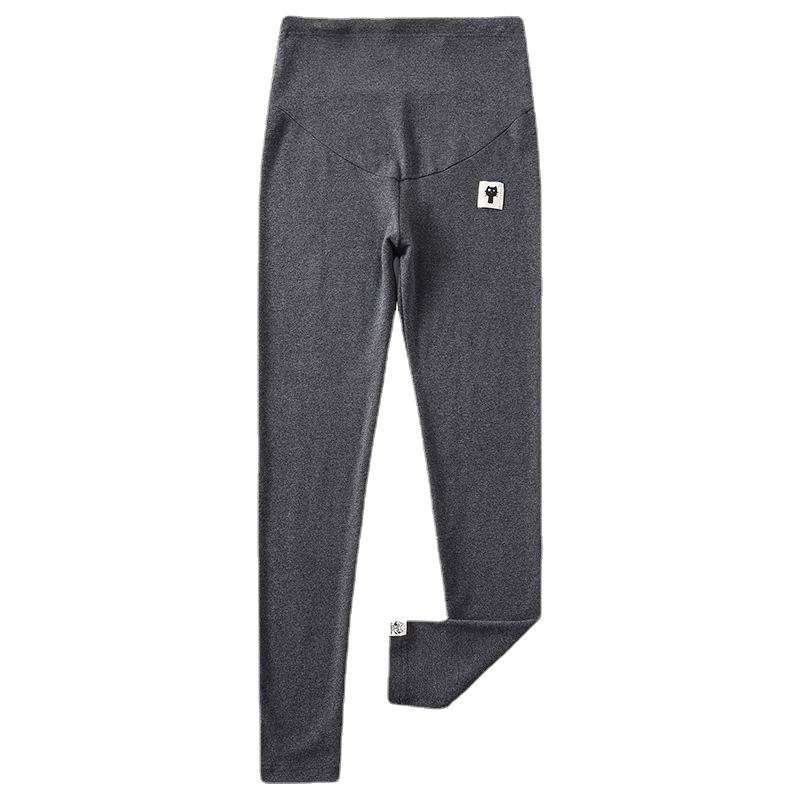 Picture of Pregnant Women's Leggings Autumn and Winter Clothing Exterior Wear Velvet Thickened Pants Belly Warm Pants Silver Fox Velvet Pencil Pants for Pregnant Women