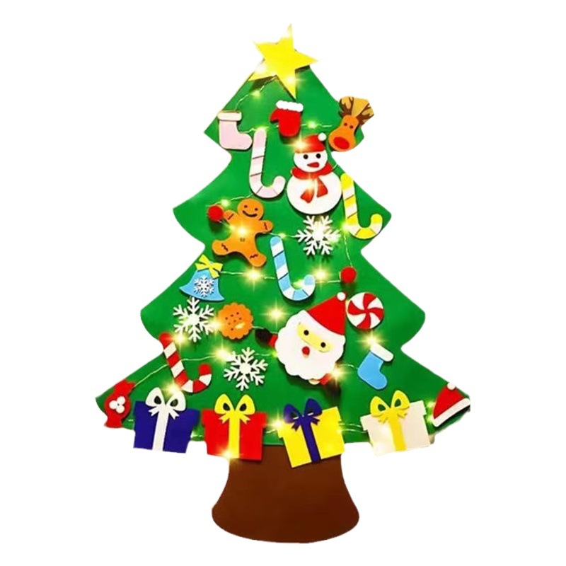 2023 New Felt Christmas Tree Creative Children's Educational Christmas Decoration Pendant Velcro DIY Creative Decoration
