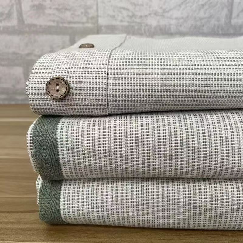 Picture of Summer Pure Cotton Coarse Cloth Cooling Mat Bed Sheet Three-Piece Set Kang Sheet Coarse Cloth Single Piece Linen Quilt Kang Sheet Houndstooth Pattern