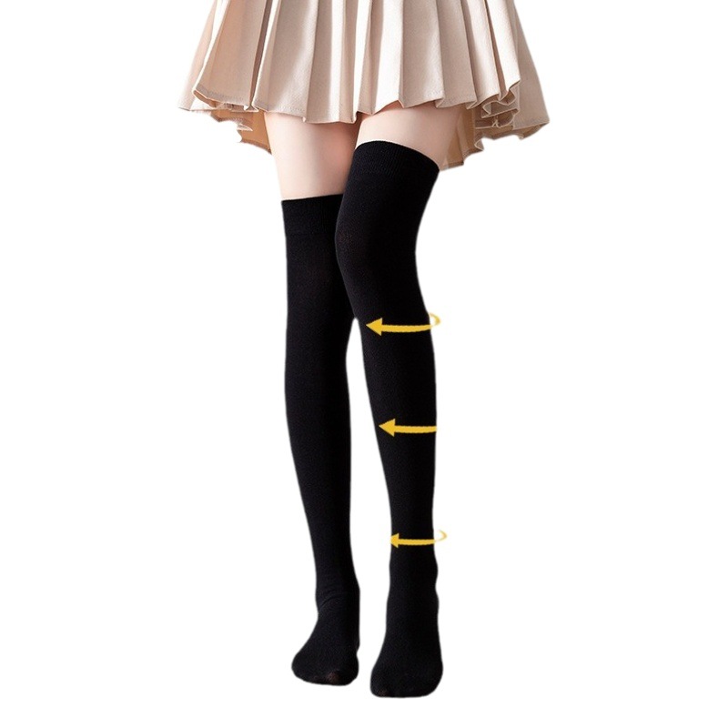 Long solid color comfortable slimming over-the-knee socks women's high socks sports socks micro pressure socks jk calf socks Japanese cute