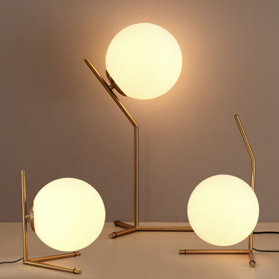 A generation of Nordic creative modern minimalist living room dining room study bedroom bedside glass ball LED table lamp