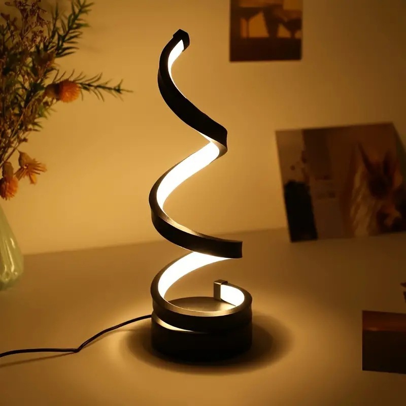 Cross-Border Aluminum Snake-Shaped Night Light, Simple Household Plug-In Table Lamp, Bedroom Bedside Lamp, Creative Warm Light Atmosphere Lamp
