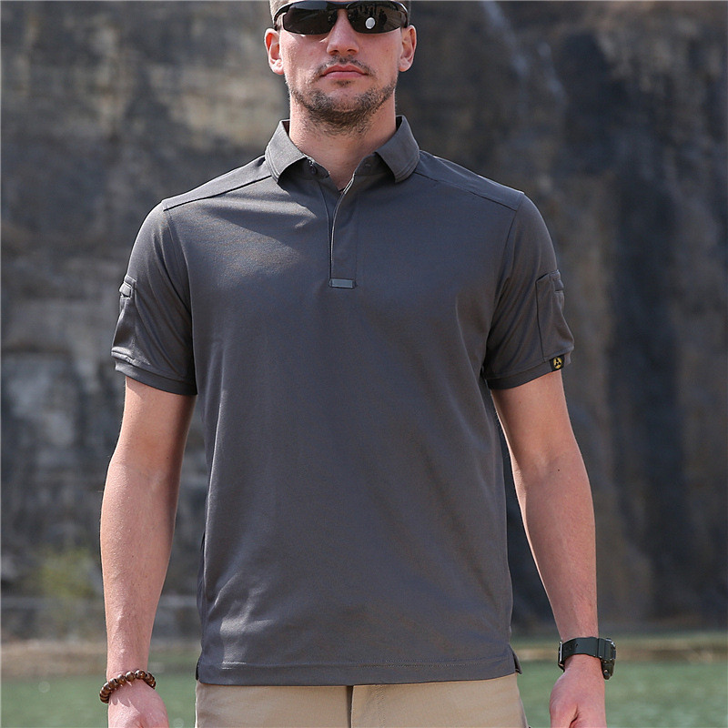 Picture of Consul lapel short sleeve multi-functional quick-drying T-shirt outdoor men's sports sweat-wicking quick-drying clothes stretch tactical T-shirt