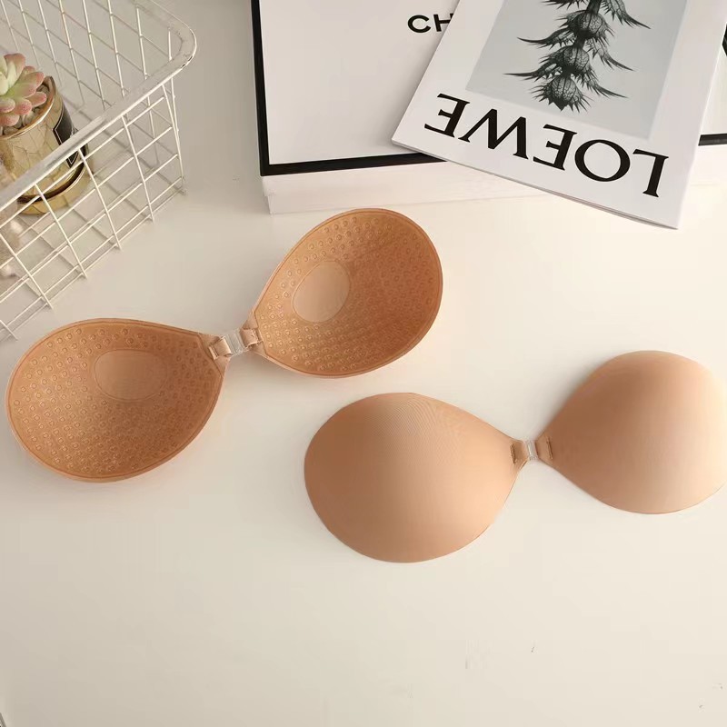 Picture of In stock silicone round cup chest stickers invisible bra push up support big chest wedding dress special chest stickers strapless wholesale