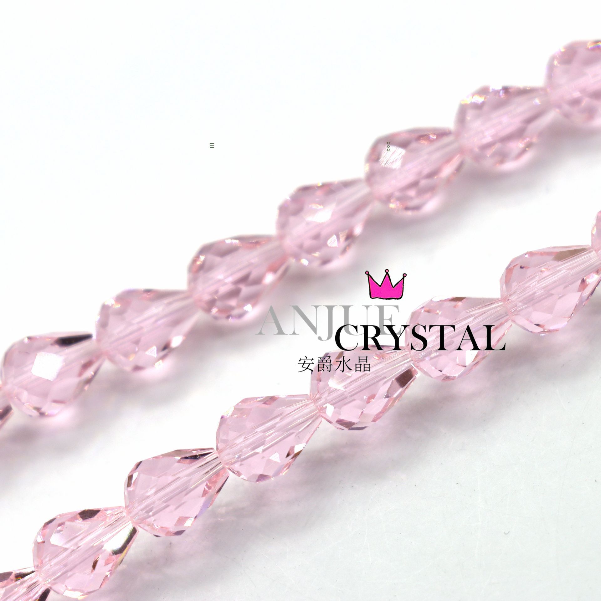 Picture of K9 Crystal through hole water drop cut surface dripping loose beads DIY handmade accessories beaded mobile phone chain bracelet hairpin