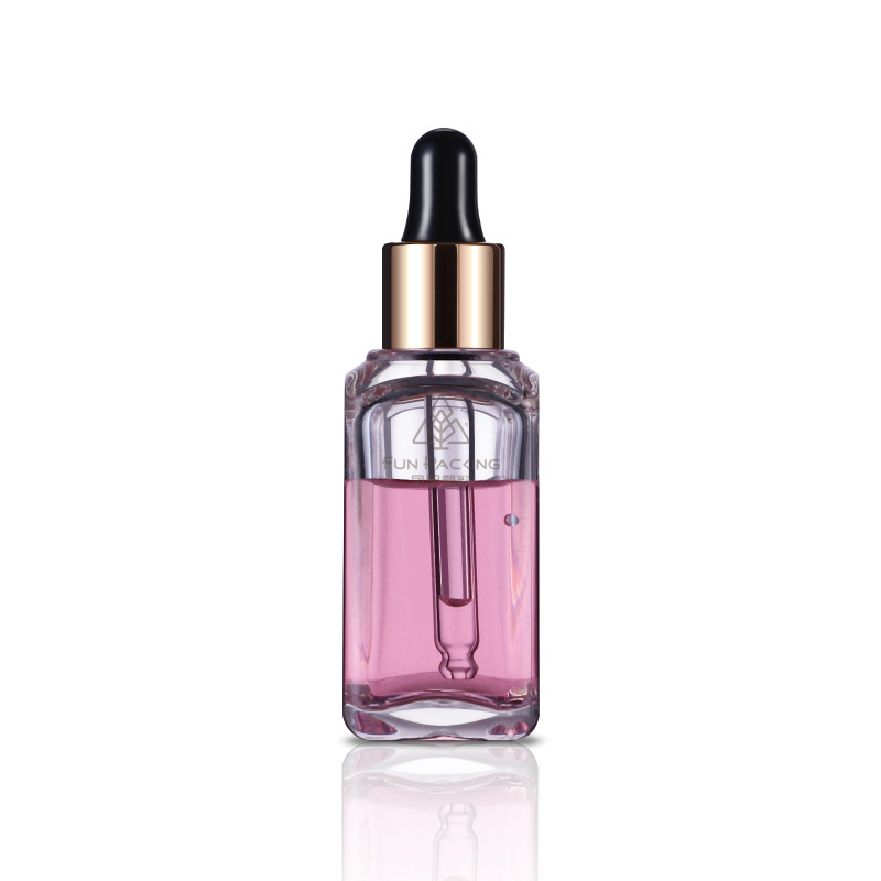 Picture of PETG Plastic Oil Bottle 15ml Small Square Rubber Head Dropper Bottle Thick Wall Thick Base Foundation Essence Bottled