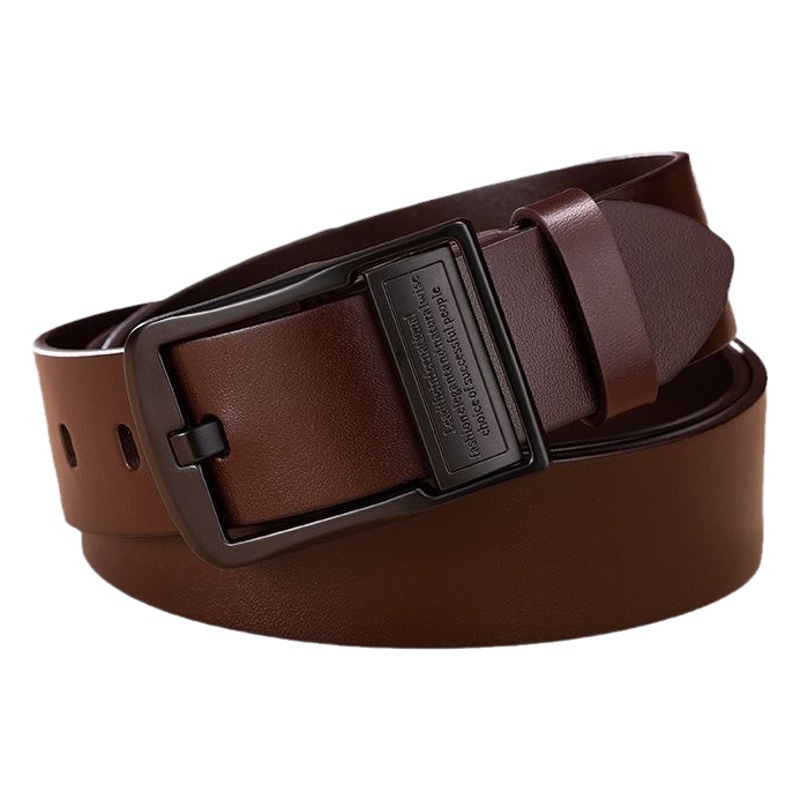 For cross-border leather belt men's toothless automatic buckle belt young and middle-aged Joker casual fashion pants belt wholesale