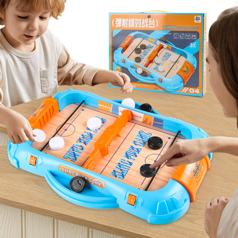 Cross-Border Children's Leisure Table Hockey Double Battle Table Indoor and Outdoor Fingertip Football Ejection Basketball Board Game Toy