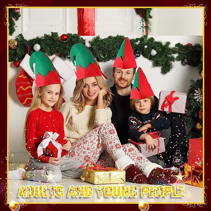 Amazon Cross Border Christmas Hat Christmas Shoes Christmas Party Decorative Elf Hat Adult Kids Felt
