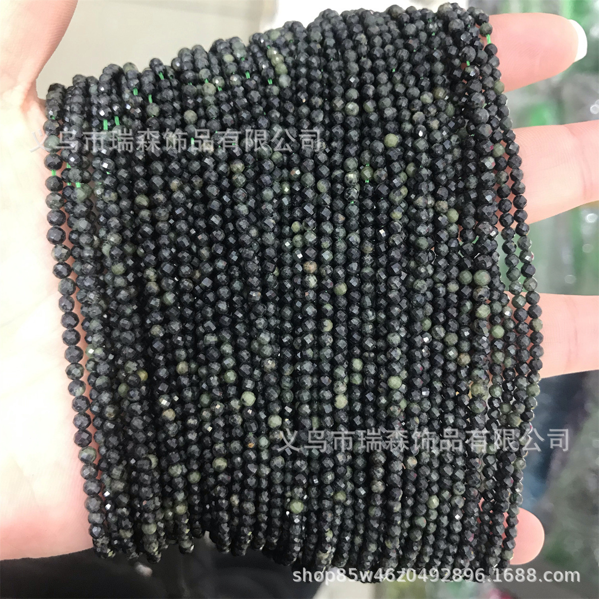 2/3/4mm Sparrow green eye stone cut surface small round beads loose beads semi-finished products wholesale DIY handmade jewelry accessories