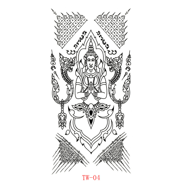 Picture of Spirited Totem Tattoo Sticker Buddha Tiger Divine Beast Thai Tattoo Tattoo