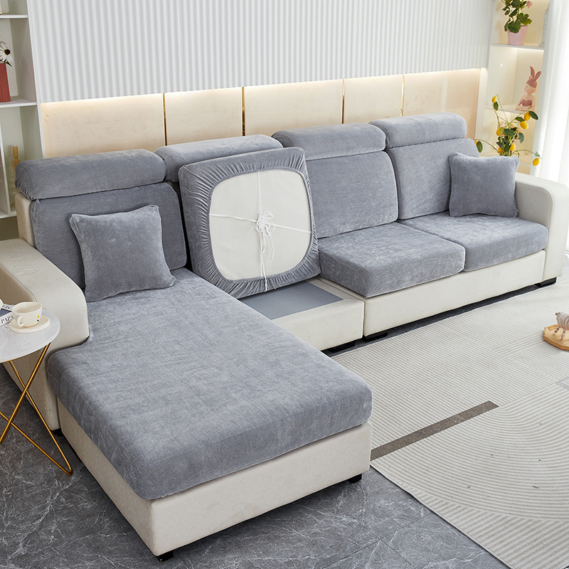 Solid color chenille stretch sofa hat non-slip lazy sofa cushion cover can be combined with multi-color cross-border sofa hat