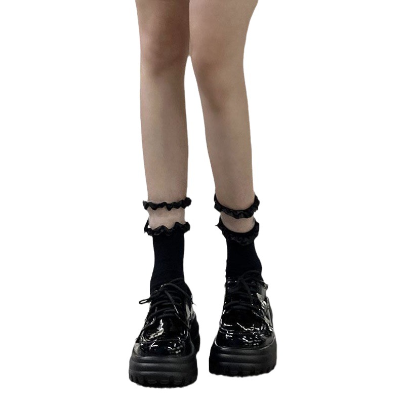 Lolita Socks Women's Mid-Calf Socks Summer White Lace Socks Lolita Bow Calf Jk Socks