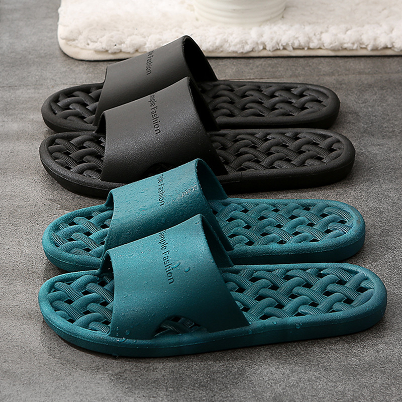 Sandals and slippers ladies summer home bathroom thick bottom non-slip non-smelly feet leaking PVC slippers wholesale lovers men
