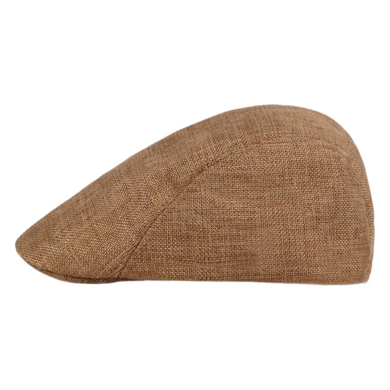 Cotton and Linen Beret Men's Retro Cap Middle-aged and Elderly Solid Color Simple Foreign Trade Hat Thin Summer Forward Cap