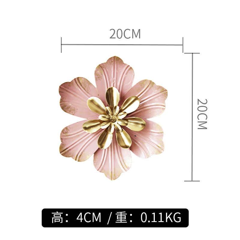 Picture of Light Luxury Metal Stereo Flower Wall Hanging DIY Wall Decoration Living Room Bedroom Tv Wall Hanging Single Small Wall Decoration