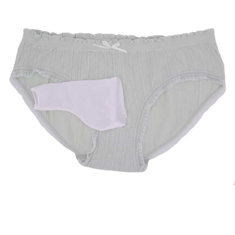 Plus-Size Jj Briefs with Open Crotch, Ice Silk Men's Low-Rise Cotton Solid Color Pouch Briefs, Cross-Dressing Triangle Underwear for Couples
