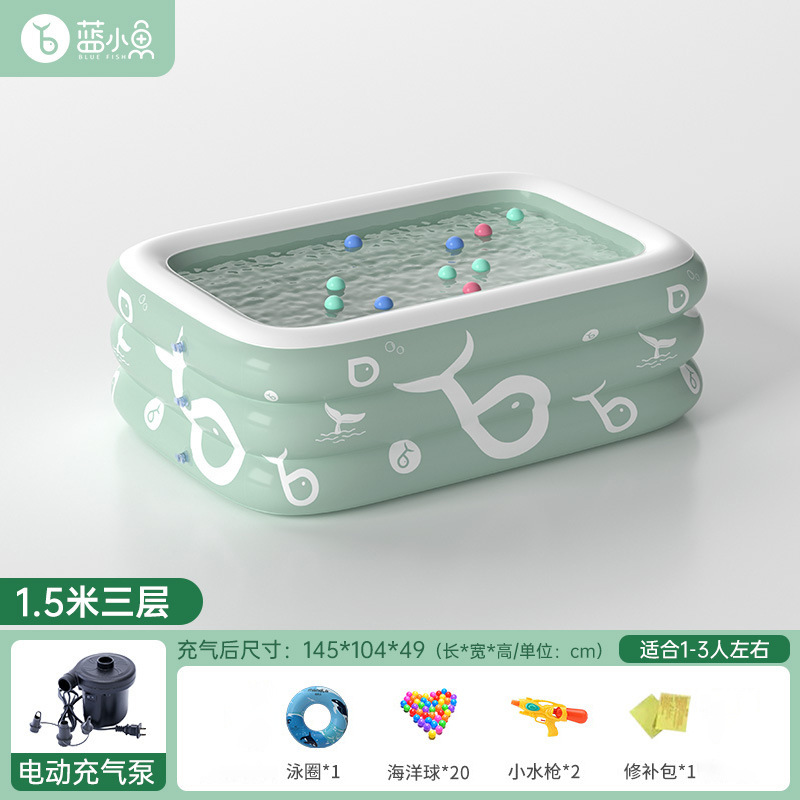 Picture of Household adult children outdoor inflatable swimming pool thickened children swimming pool baby play pool with slide sunshade