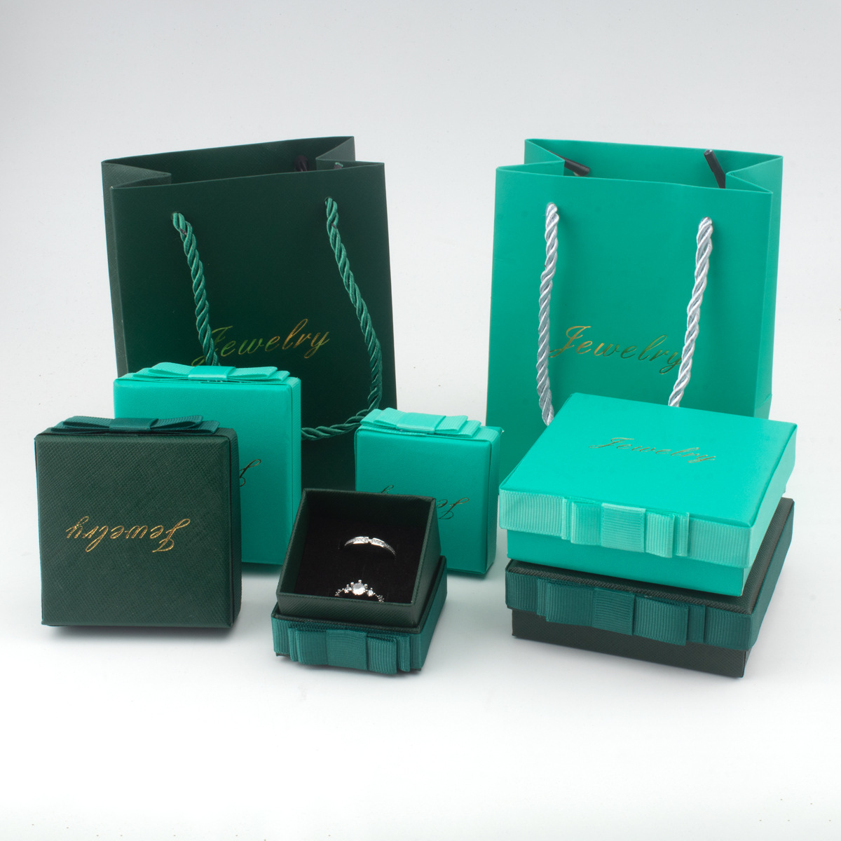 in stock wholesale multi-color edge flower bow jewelry packaging box creative gift box high-end jewelry box gift box