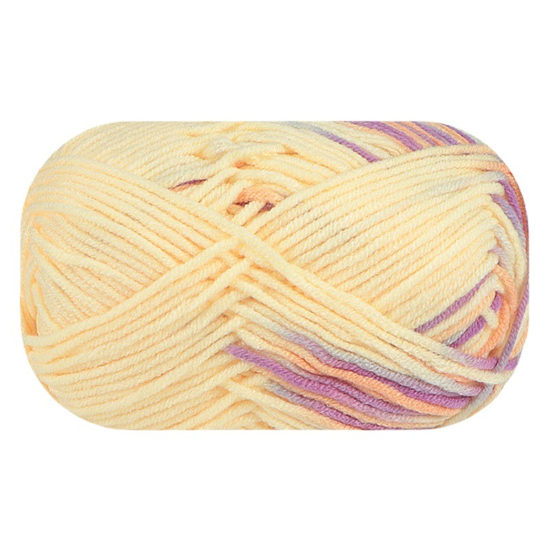 Color 3 strands milk cotton color segment dyeing gradient baby baby doll wool hand woven diy material bag