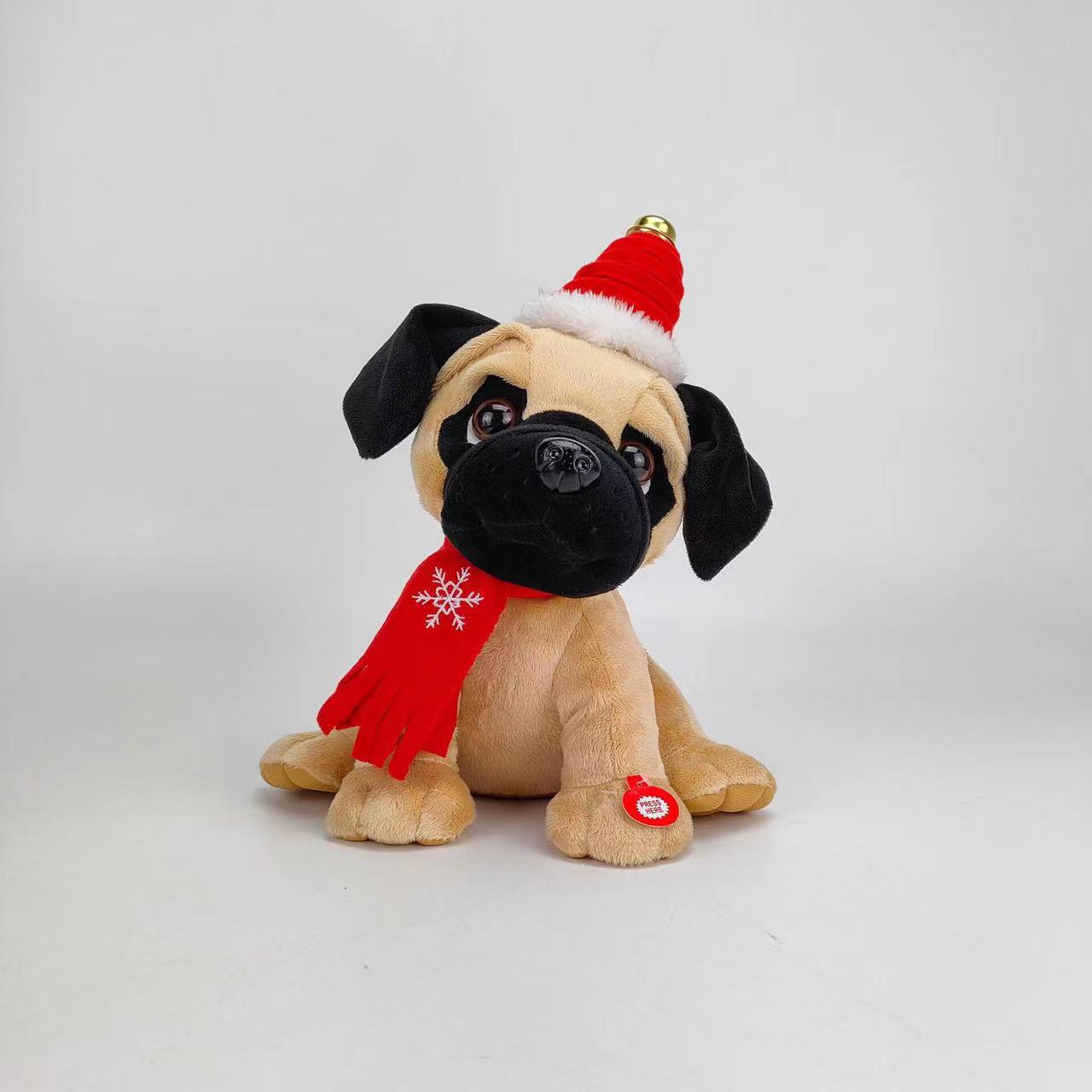 Picture of Christmas electric plush toy gift will sing and dance spin learn to talk Christmas cat dog husky toy