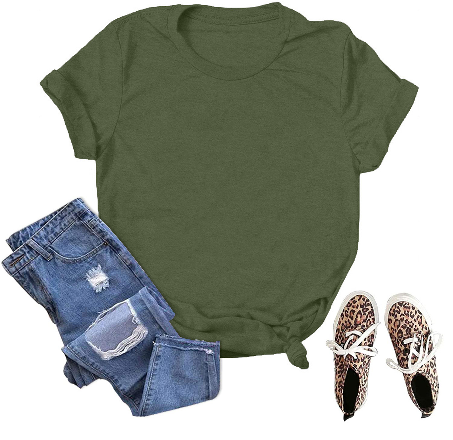 Picture of Spot wholesale foreign trade cross-border solid color blank loose large size T-shirt short sleeve men and women with Amazon wish
