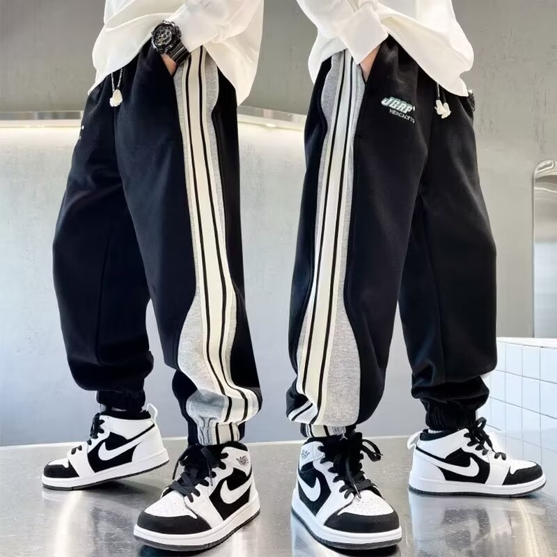Spring and Autumn Children's Wear Boy's Pants Sweatpants Large Children's Sports Pants Trousers Little Boy's Pants Loose Casual Handsome
