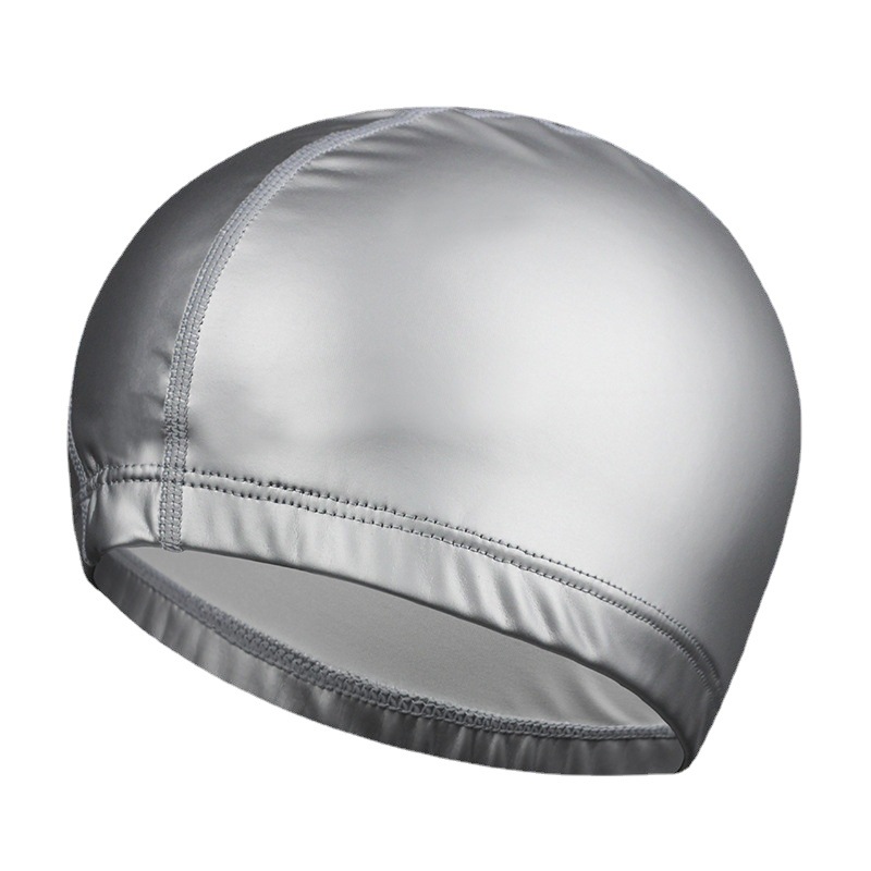 Picture of Pu swimming cap factory wholesale high elastic waterproof breathable head large swimming cap adult men and women PU coated swimming cap