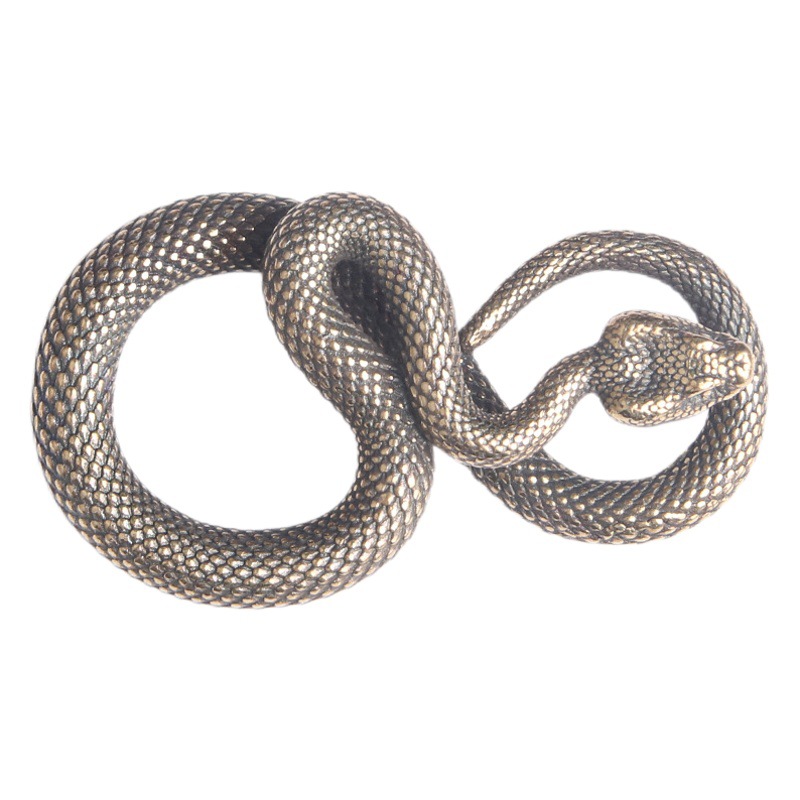 Pure Brass distressed Python keychain pendant zodiac snake waist wrap rich waist hanging pendant small copper wholesale