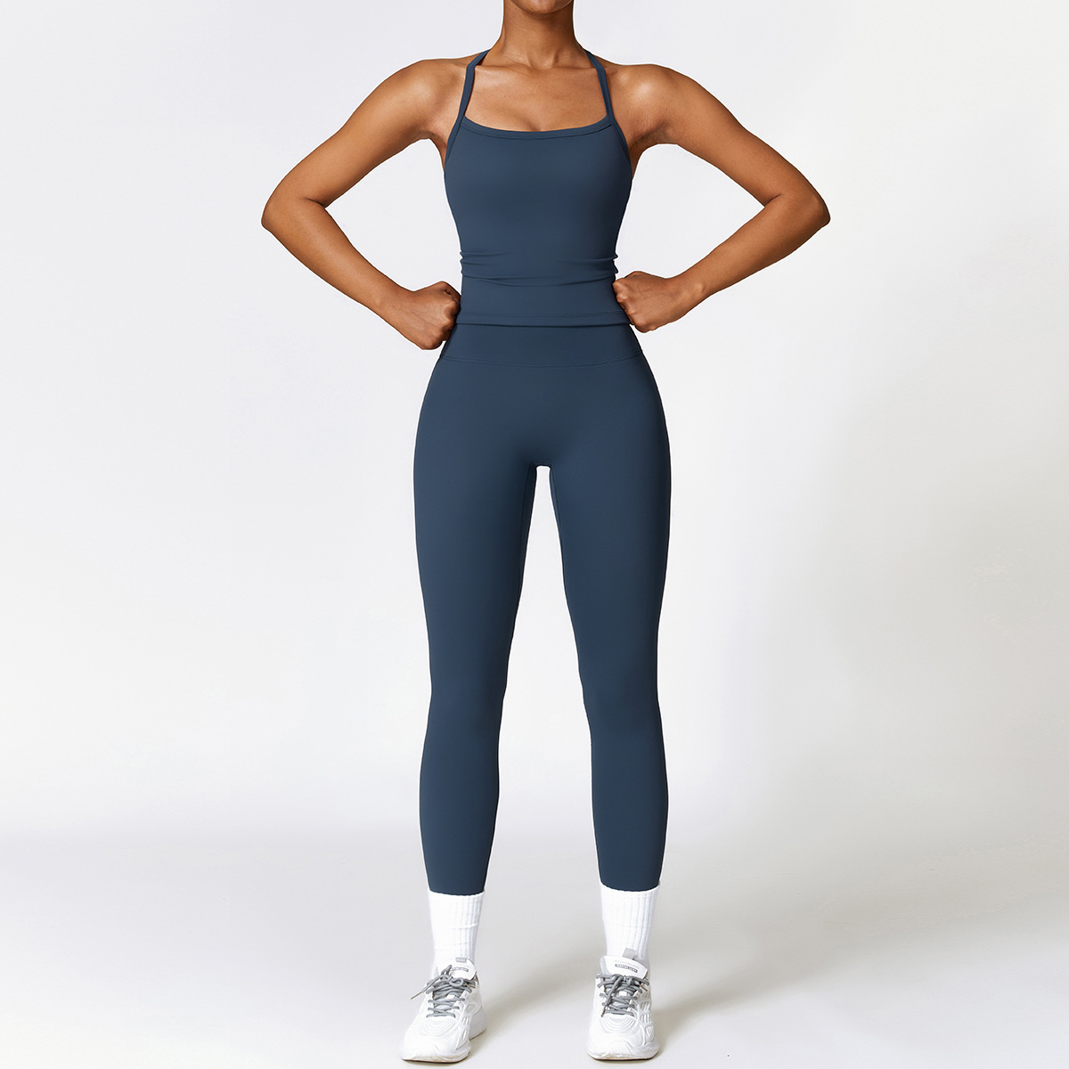 Picture of Zechuang European and American tight brushed yoga suit quick-drying workout clothes winter outdoor running sports suit female 8519