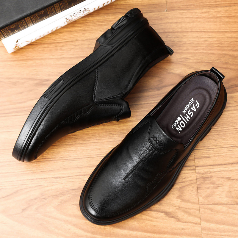 Picture of Cross-Border Leather Shoes Men's New Business Formal Casual Spring and Autumn Breathable Men's British Korean Style Round Toe Groom's Wedding Shoes