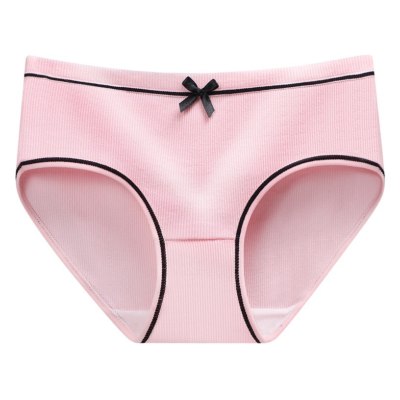 Southeast Asian Cross-Border E-Commerce Women's Underwear for Female Students Korean Style Threaded Mid-Waist Girl Sexy and Cute Large Size Pants
