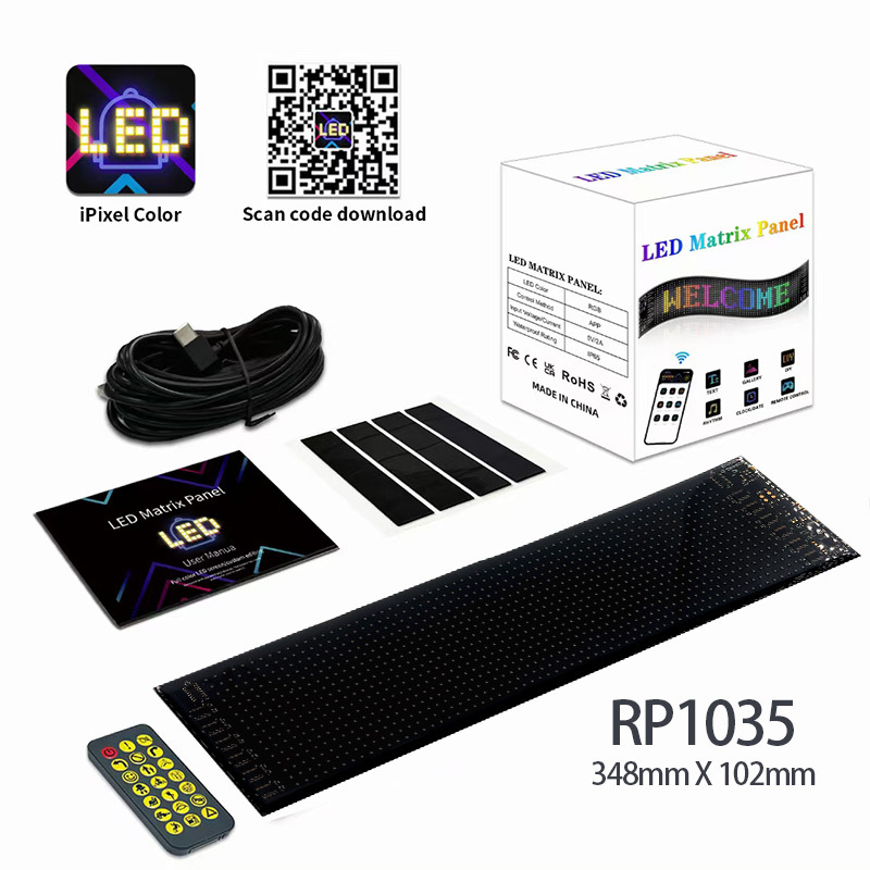 Picture of Cross border hot selling car led smart soft screen light wireless APP expression display car rear window LED advertising light