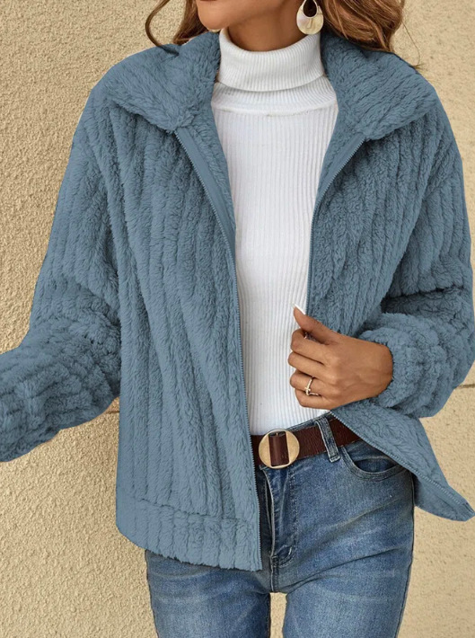 Picture of Amazon Europe and the United States cross-border women's temu2025 autumn and winter new wool plush cardigan lapel short coat