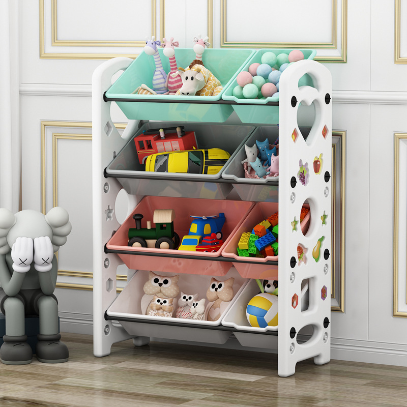 Picture of Children's Toy Storage Rack Household Kindergarten Baby Storage Rack Floor Multi-Layer Finishing Rack Storage Cabinet Plastic Basket