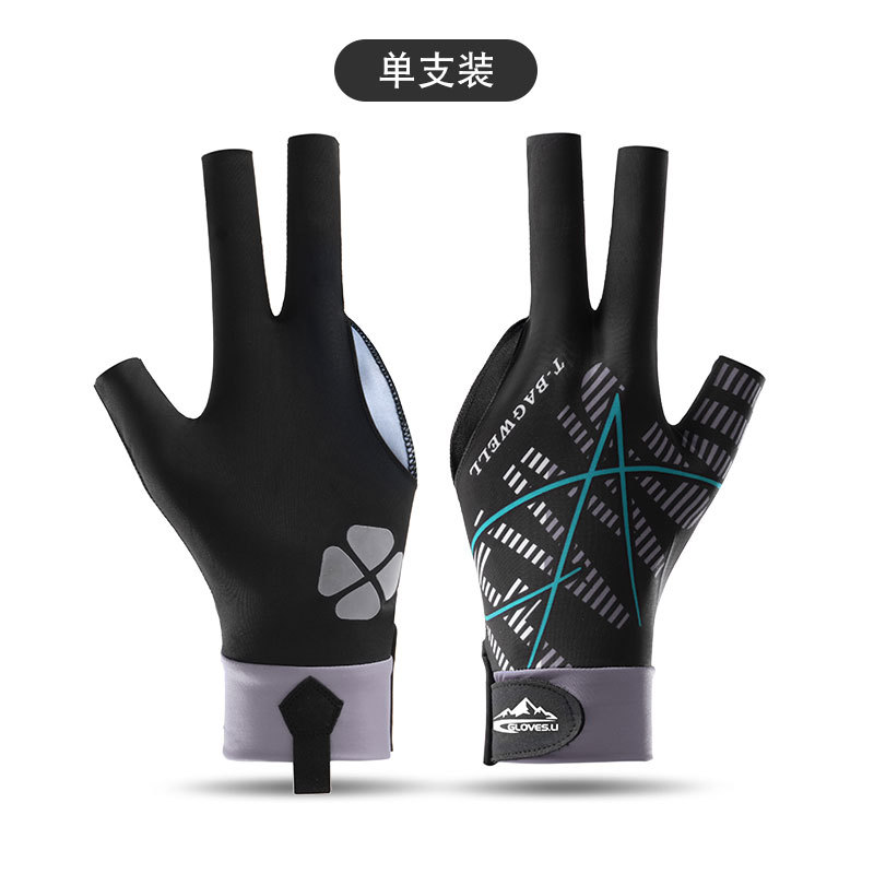 Picture of Billiards Gloves Exposed Three-Finger High Elastic Breathable Lightweight Snooker Billiard Gloves Non-Slip Left Hand Single for Men and Women