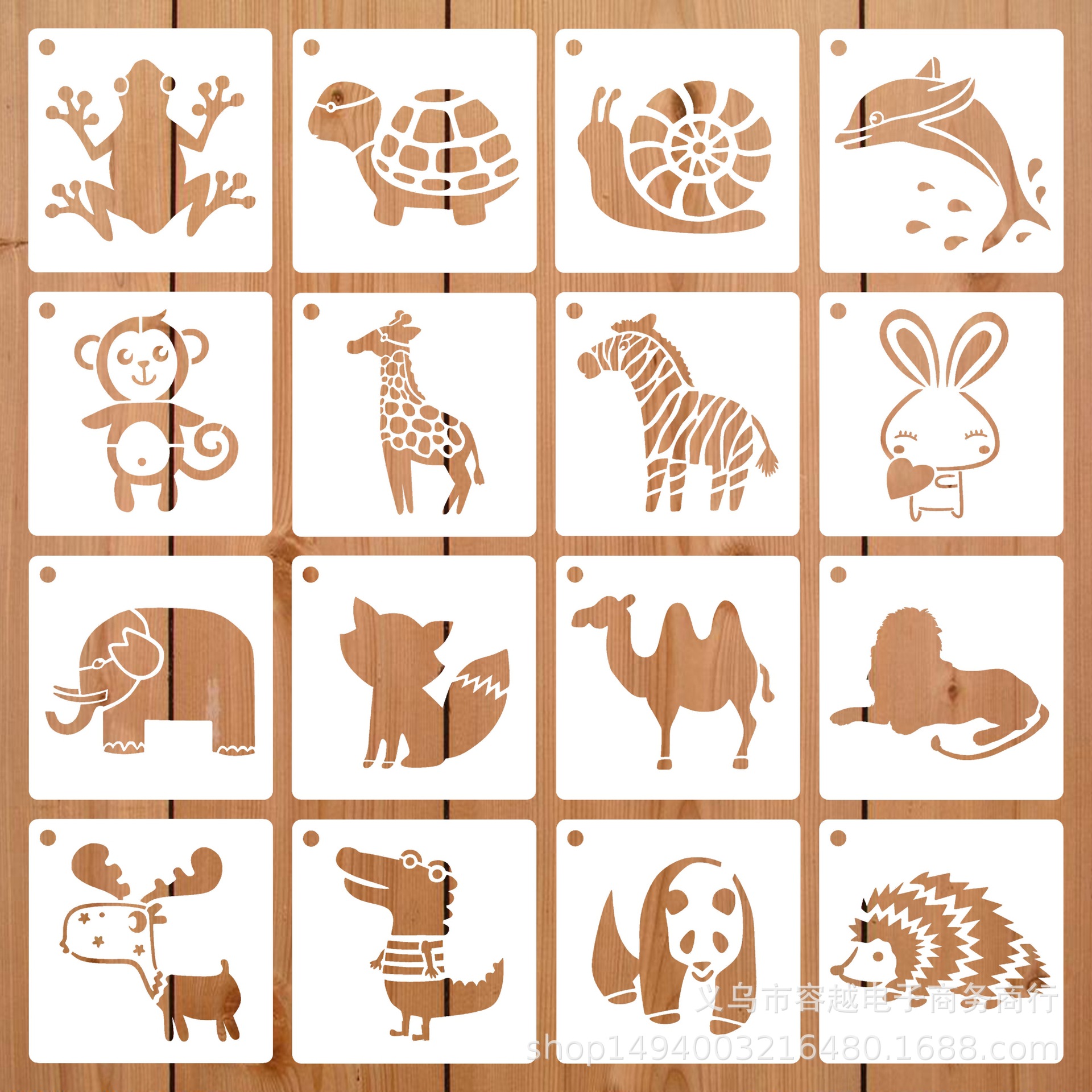 Cartoon animal hollow template giant panda elephant painting template hand ruler cross-border products manufacturers sell
