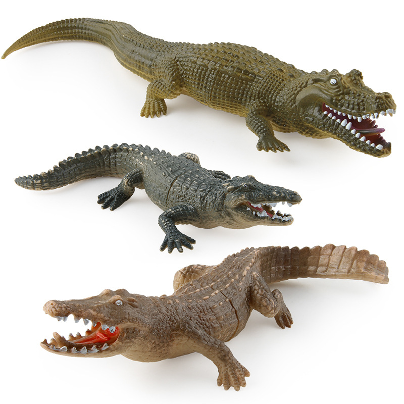Original direct soft rubber sound big crocodile simulation wildlife model crocodile static model ornaments toys