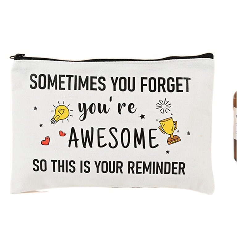Advertising Canvas Zipper Pencil Bag Customized Literary Student Canvas Coin Purse Storage Canvas Pencil Bag Stationery Bag