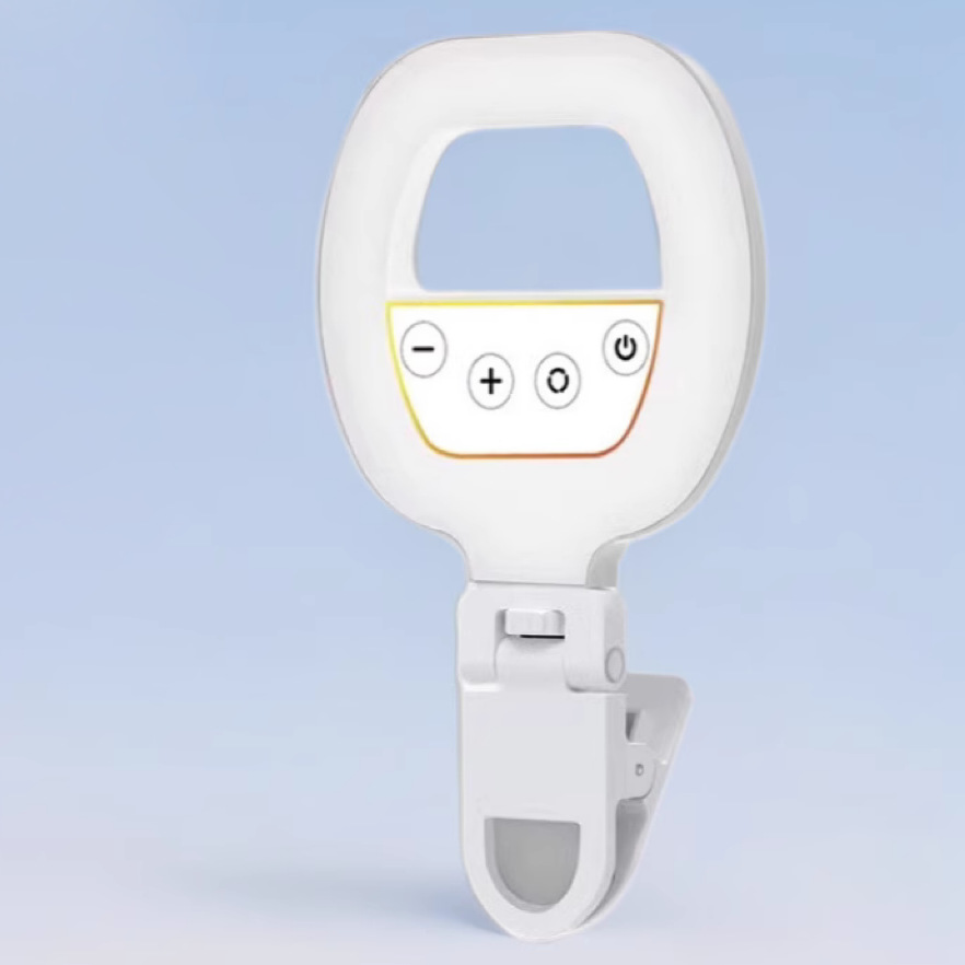 Mobile Live Photography Fill Light Portable Selfie Beauty Led Clip Light Handheld Ring Three-Color W60 Pocket Light
