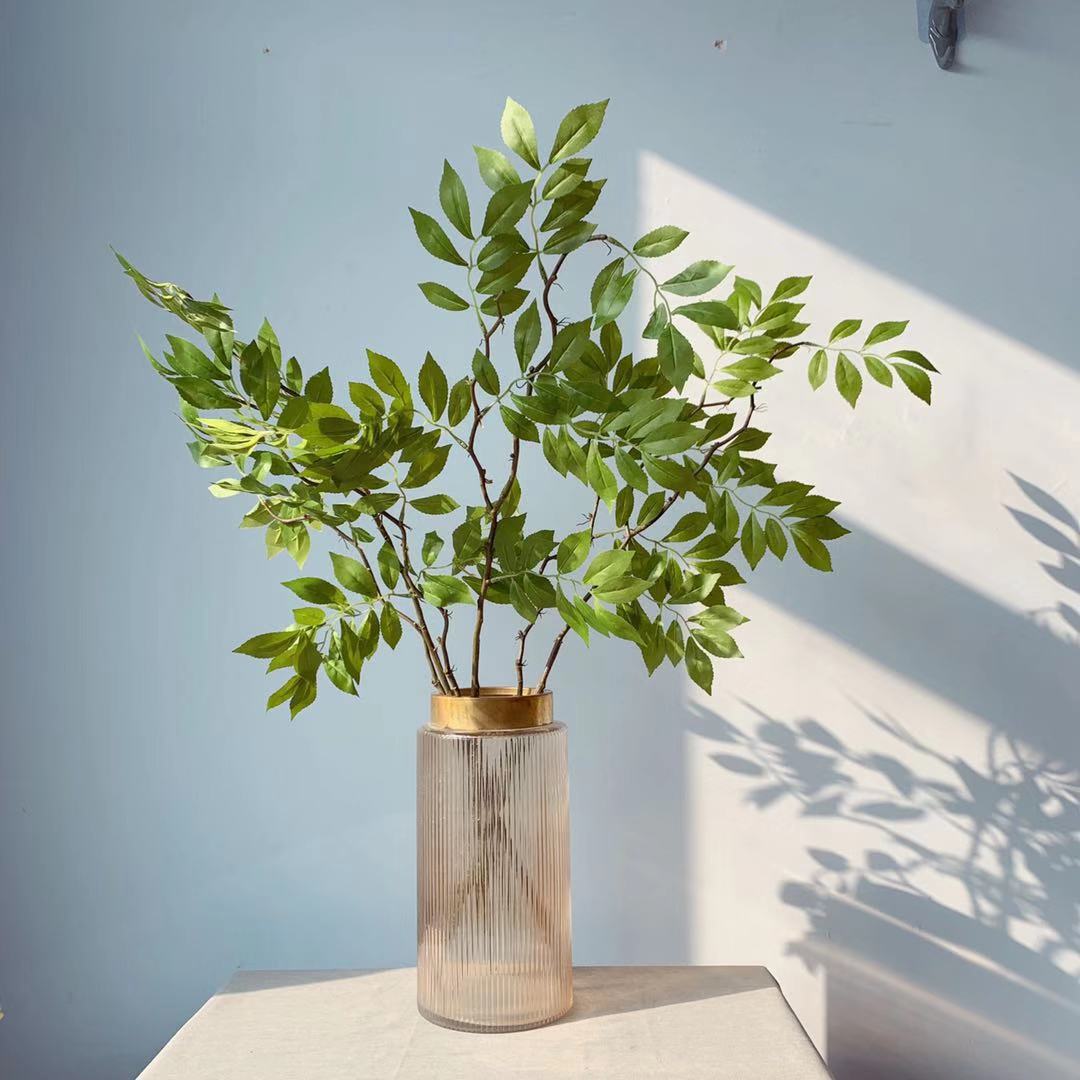 2 fork wisteria leaf flower arrangement simulation plant simulation flower wholesale flower arrangement auxiliary material leaf cross-border supply