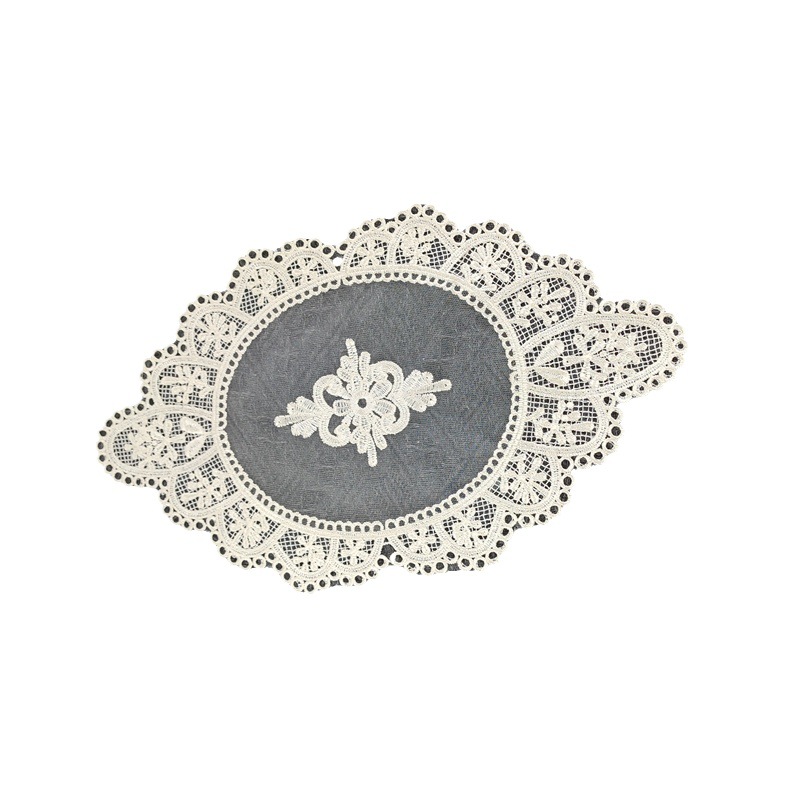 Picture of Coaster European-style Diamond Embroidered Hollow Table Mat Household Plate Bowl Mat Ornaments Fabric Mesh Decorative Mat