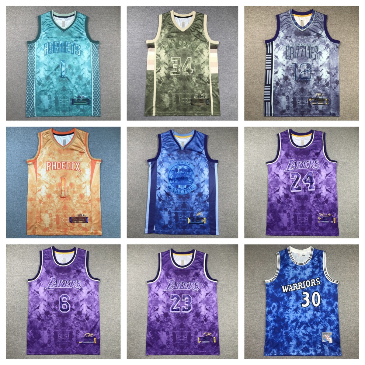 in stock Basketball Suit 2024 New Season Hornets No. 1 Ramello Ball Embroidered Retro Basketball Sportswear