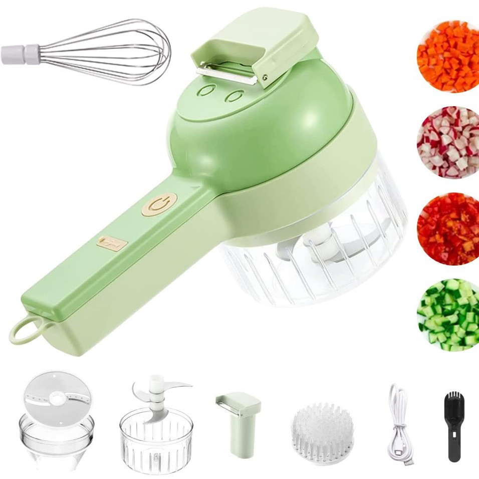 Picture of Gatling Vegetable Cutter New Multi-functional Household Slicing Artifact Storm Electric Garlic Stamping Supplemental Handheld Cooking Machine