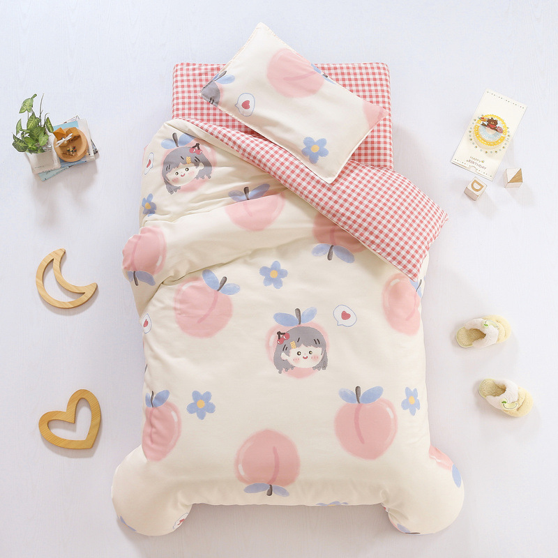 Picture of Kindergarten Quilt Three-Piece Set Baby Nap Quilt Children's Cotton Six-Piece Set Removable and Washable Cartoon Quilt for Summer
