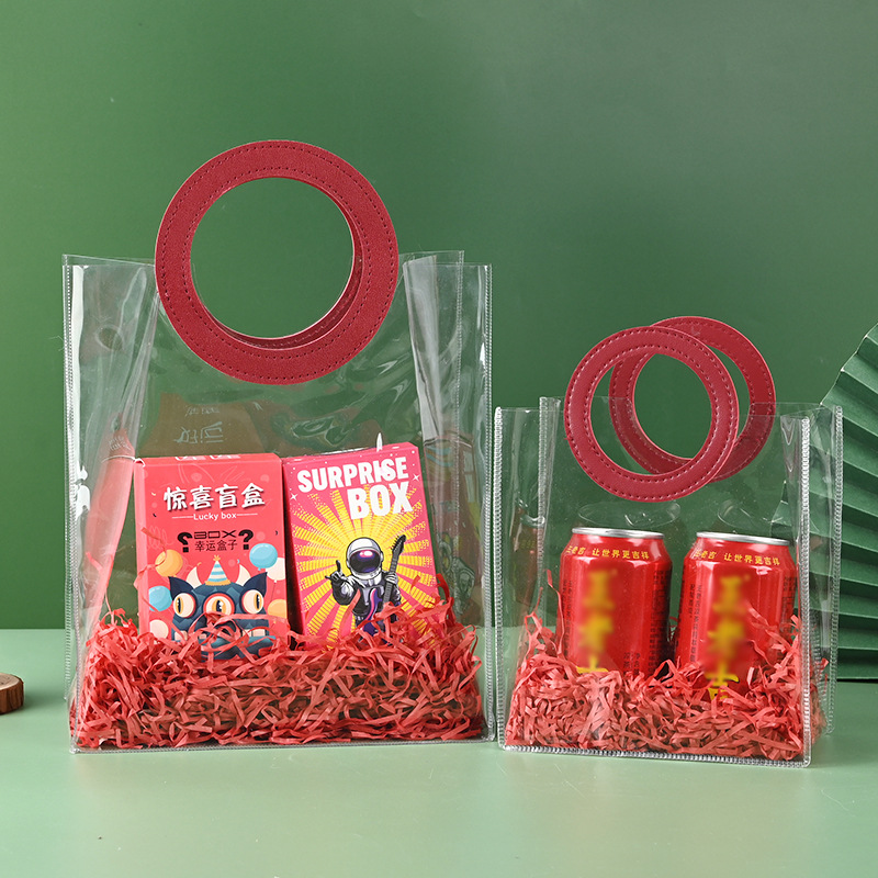 Pvc Handbag Plastic Bag Children's Day Gift Bag Gift Wedding Candy Bag Transparent Packaging Bag Children's Day Gift