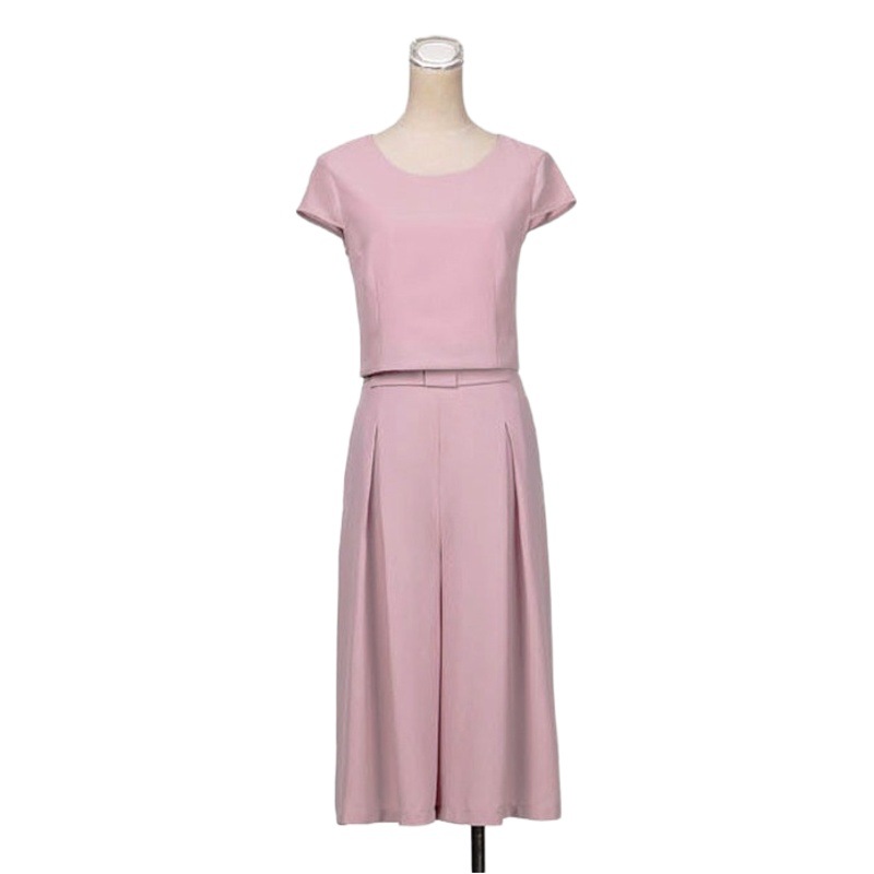 Korean Style Wide-Leg Pants Short-Sleeved T-Shirt Cropped Pants Suit for Women 2024 Summer Two-Piece Set New Fashion Trendy Culottes for Women