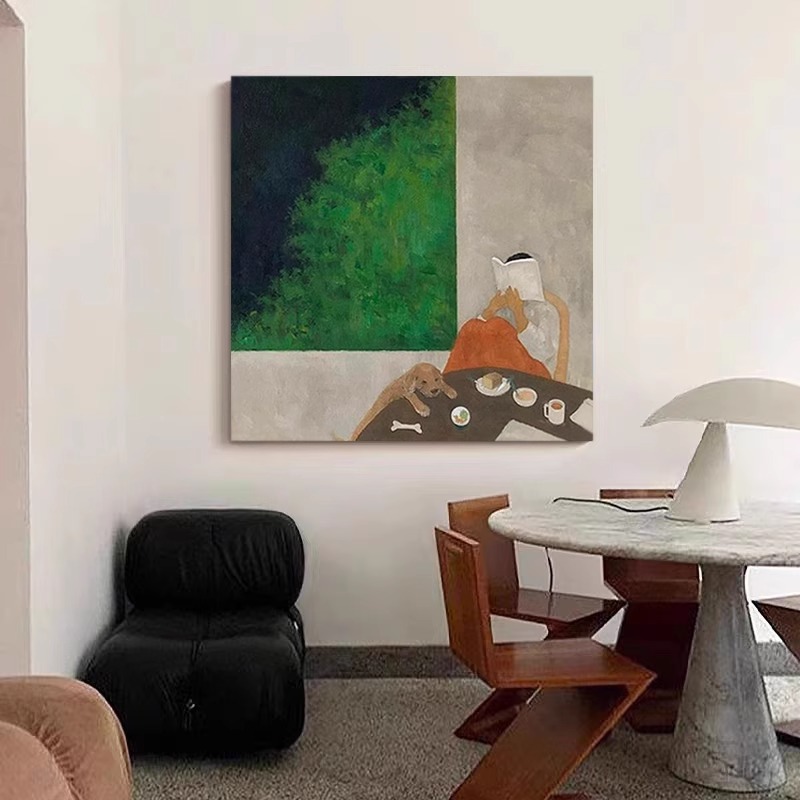 "Plain Life" Simple Abstract Texture Porch Living Room Dining Room Bedroom Background Wall Square Decorative Hanging Painting