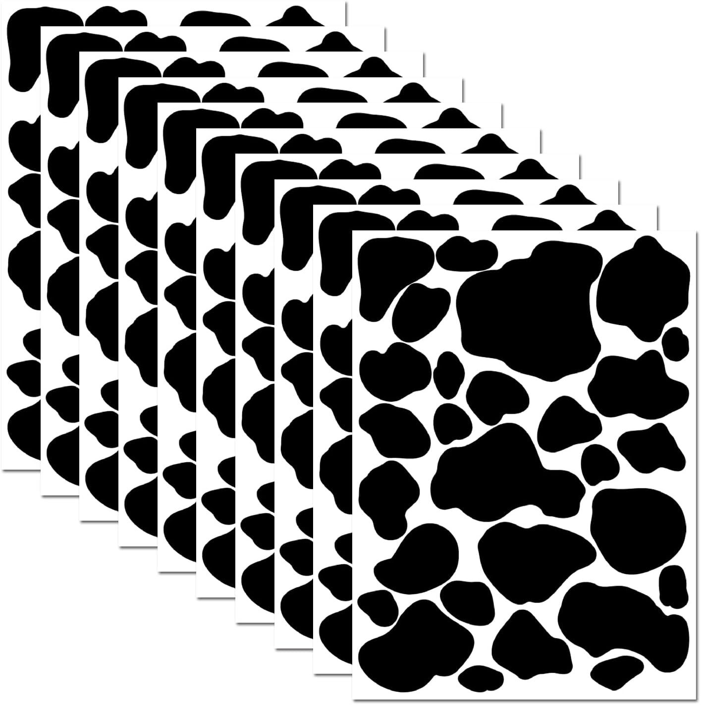 Cross-border cow pattern wall stickers black geometric abstract children's bedroom home decoration waterproof PVC self-adhesive wall stickers
